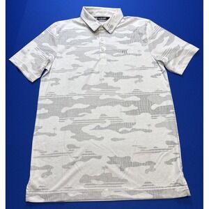 Travis‎ Mathew Polo Mens Size Small White Gray Camo Beachside Stealth Golf
